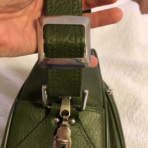 Olive Green Leather Shoulder Bag - Picture 5 of 9